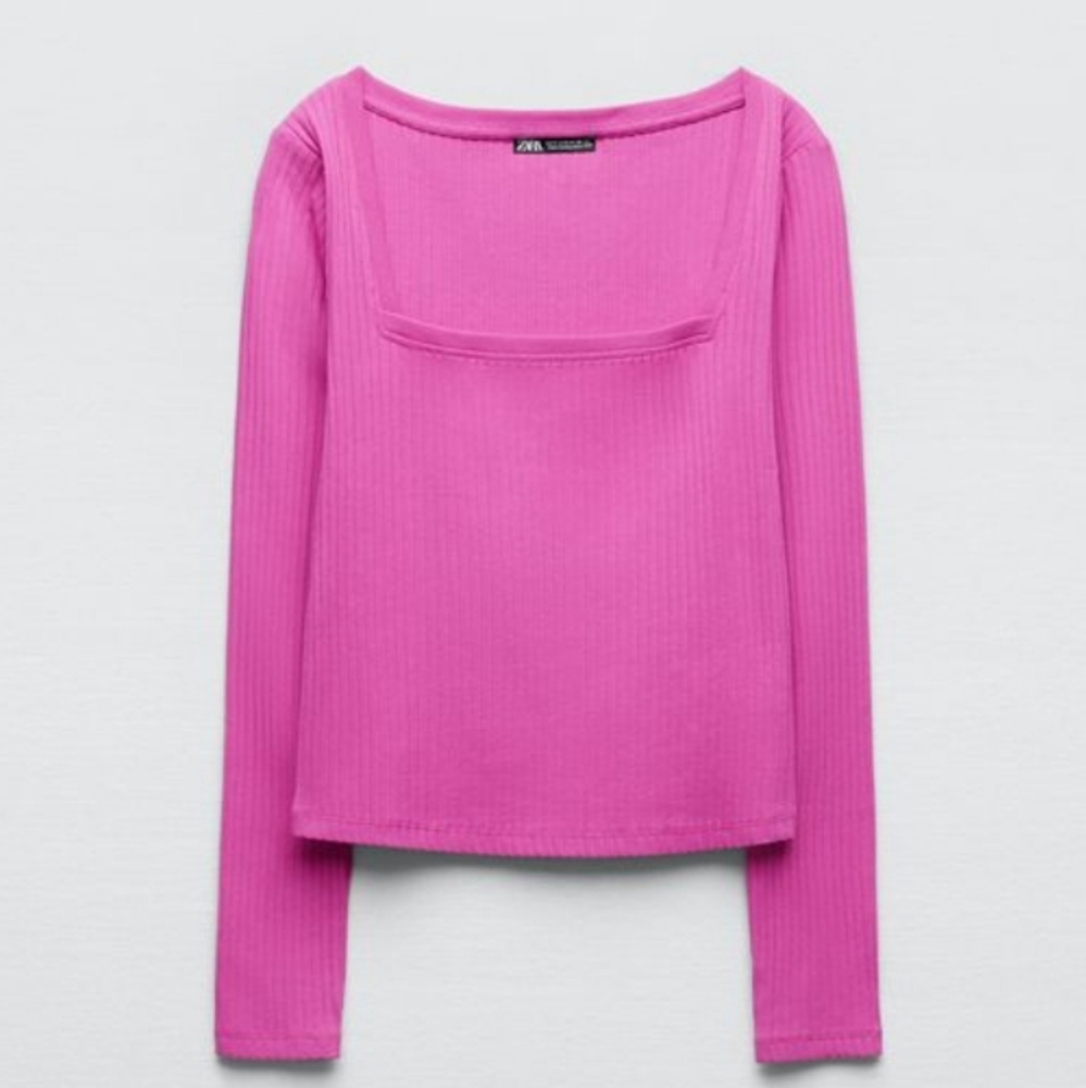 🆕️ Zara Square Neck Ribbed Top - Picture 3 of 3